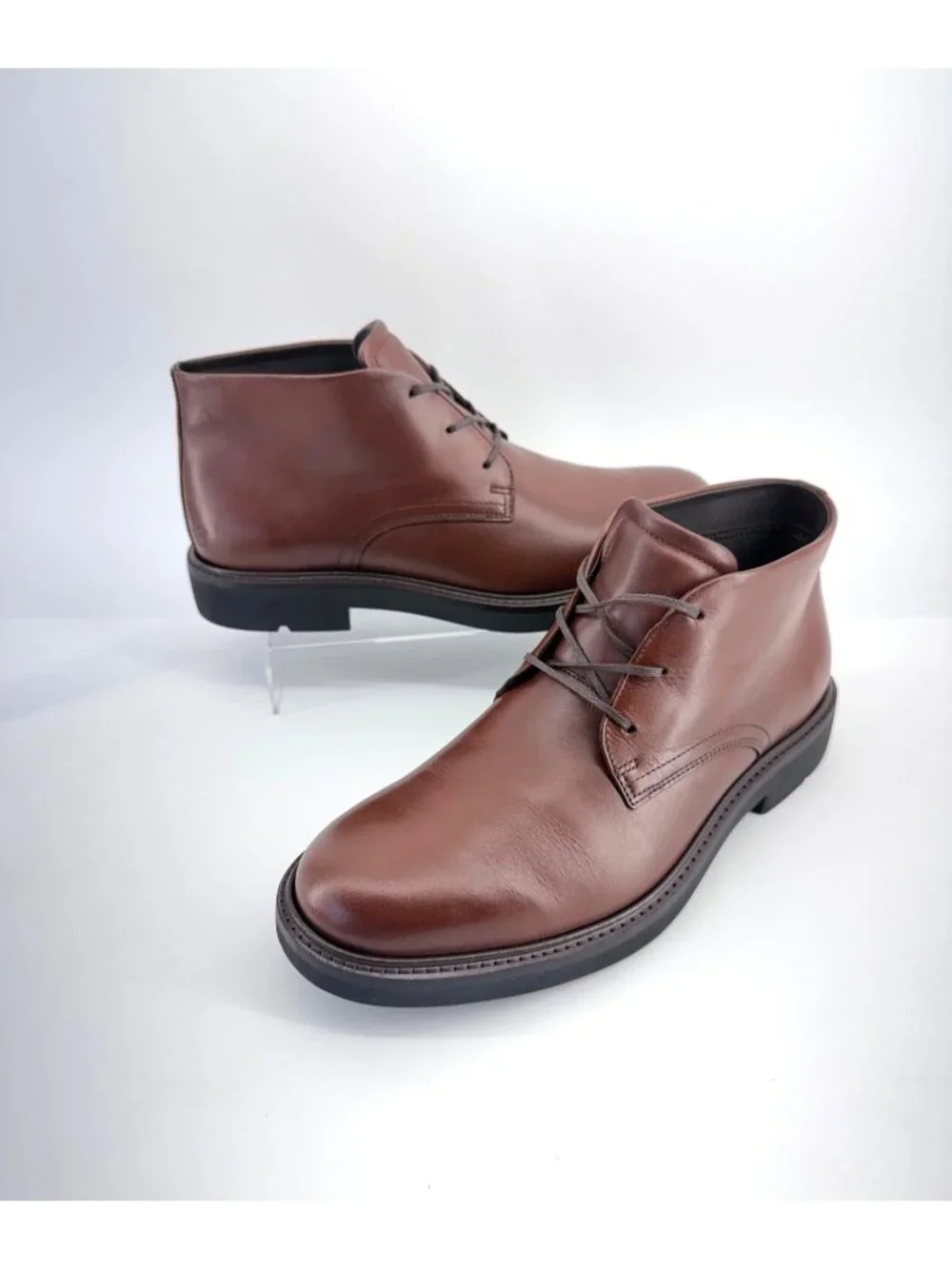ECCO Metropole London Chukka Men Boot Brown Cognac Leather Waterproof Size 41